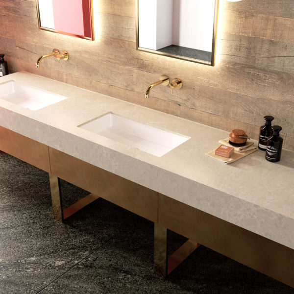 Rondo Brushed LG Viatera Quartz Bathroom Sinks