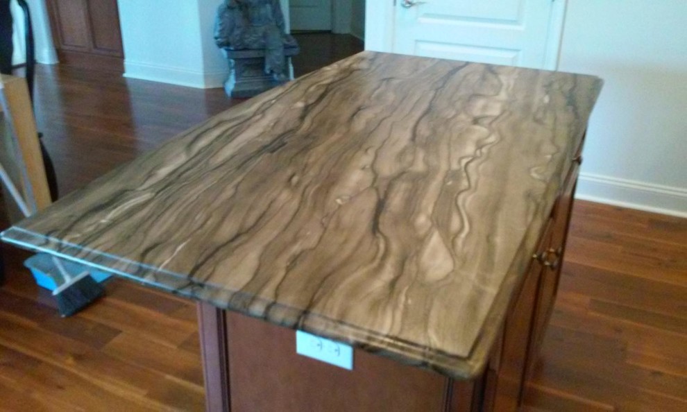 Sequoia Brown Leather Antolini Signature Granite Kitchen