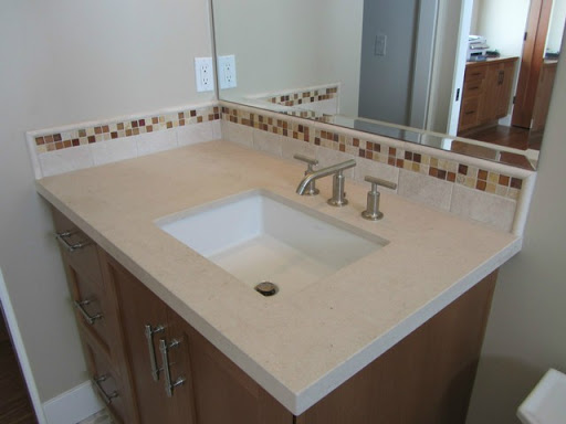 Tigris Sand Silestone Quartz Bathroom