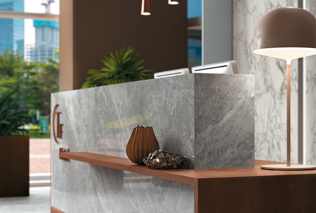 Tundra Select Infinity Porcelain Countertops Front Desk