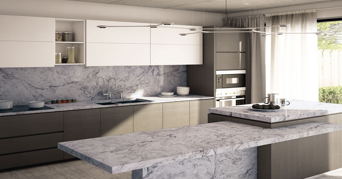 White Fusion Granite Kitchen