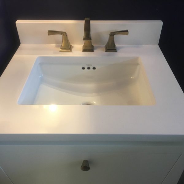 White Zeus Silestone Quartz Bathroom