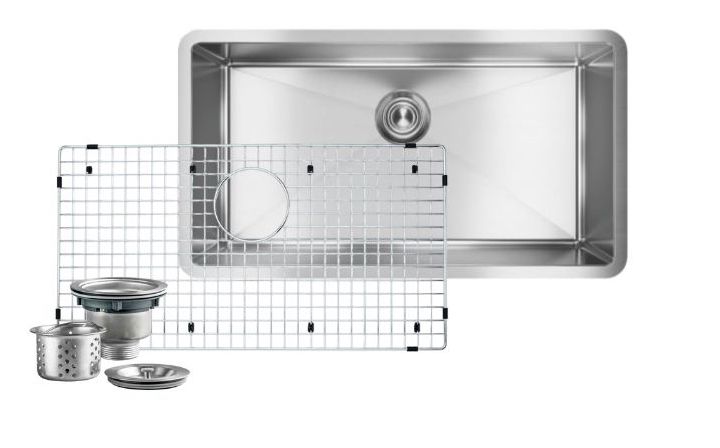 BLANCO Veradia 32x18 Undermount Sink with Sink Grid and Strainer Basket